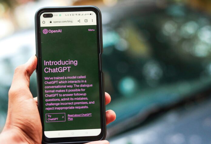 webpage of chatgpt a prototype ai chatbot is seen on the website of openai on a smartphone examples capabilities and limitations are shown
